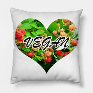 Vegan raspberry heart Pillow