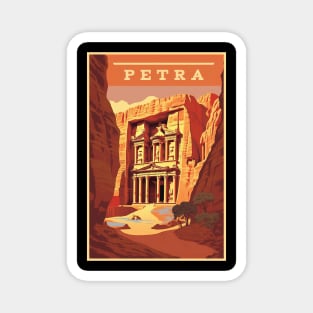 Petra, Jordan, Travel Poster Magnet