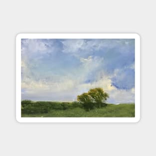 Cobalt Skies Oil Painting Magnet