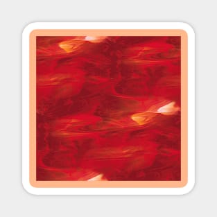 Red Fire Swirl Marble Glass Magnet