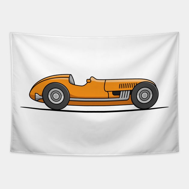 Classic Racing Car - Orange Tapestry by JingleSnitch