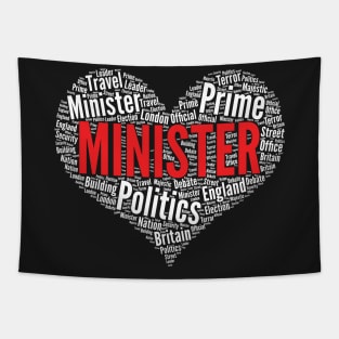 Minister Heart Shape Word Cloud Design Politics design Tapestry