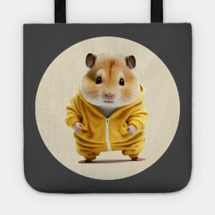 Hamster wearing a yellow jumpsuit Tote