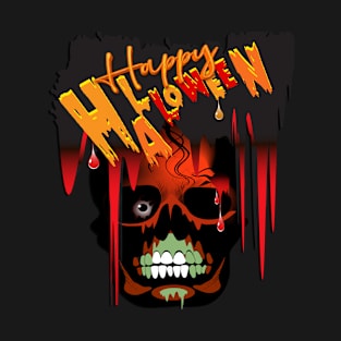 Happy Halloween Gory Skull T-Shirt