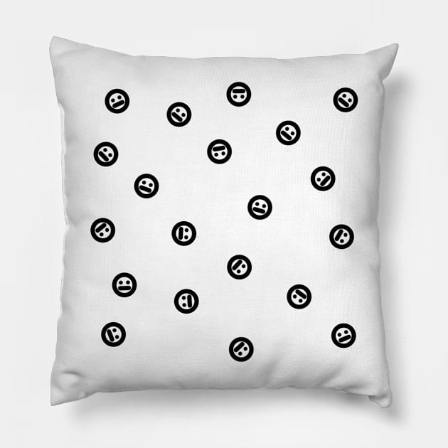 Straight Faces Pillow by Reeseworks