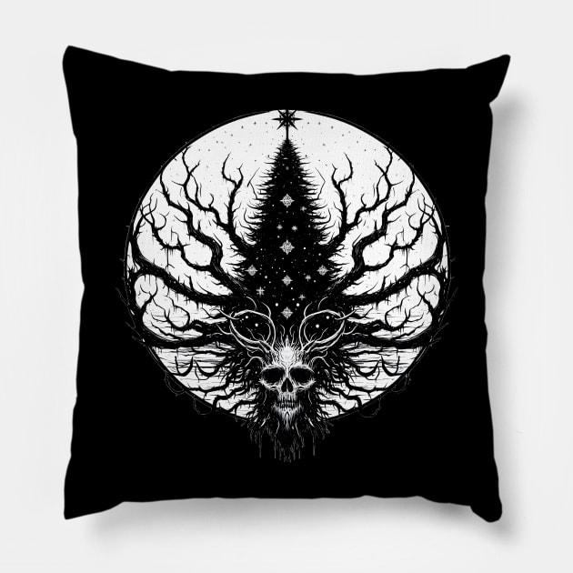 Creepy Christmas Tree Pillow by MetalByte