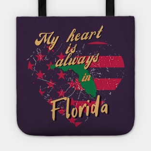 My heart is always in Florida USA patrionism Tote
