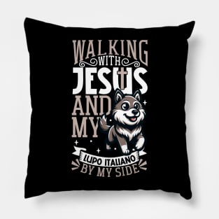 Jesus and dog - Lupo Italiano Pillow