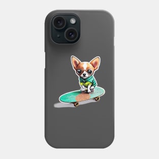 Chi the skateboarding chihuahua Phone Case