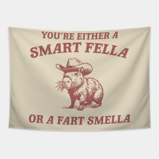 Are You A Smart Fella Or Fart Smella Vintage Style Shirt, Retro Cartoon T Shirt, Weird T Shirt, Meme T Shirt, Cabybara Tapestry