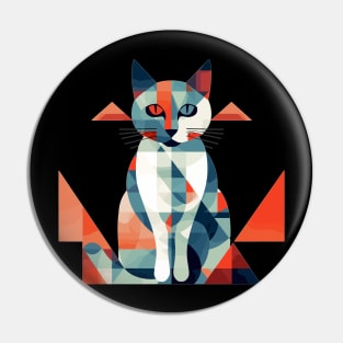 Abstract Geometric Representation Of A Cat Pin