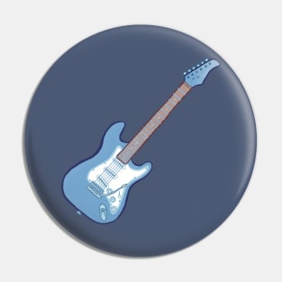 Blue electric guitar Pin