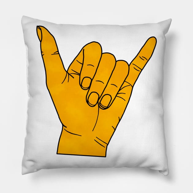 Shaka Hand Sign Pillow by artolxxvia