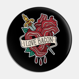 I Love Bacon | Bacon Heart Tattoo Pin