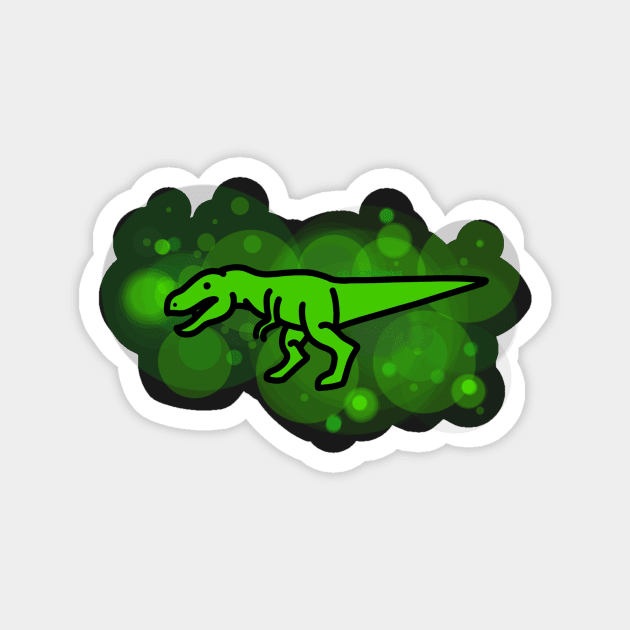 Green T-Rex Rainbow Dinosaurs Series Magnet by CelticDragoness