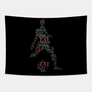 Eat Sleep Futsal Repeat Funny Tapestry