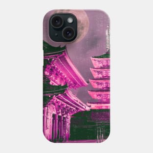 big pink full moon in japan Phone Case