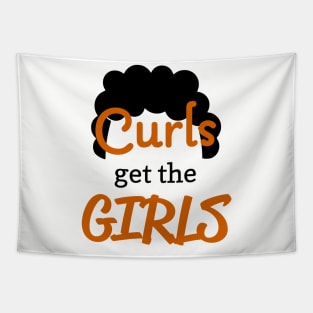 Curls get the Girls funny mens boys tshirt clothing curly hair design Tapestry