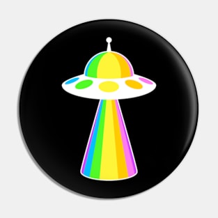 RAINBOW UFO - White Bold Edition Pin