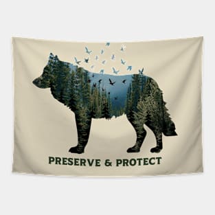 Wolf Wildlife National Park Preserve and Protect Tapestry