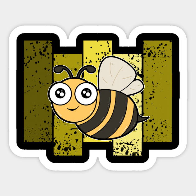 Download Cute Bee Retro Cute Bee Sticker Teepublic