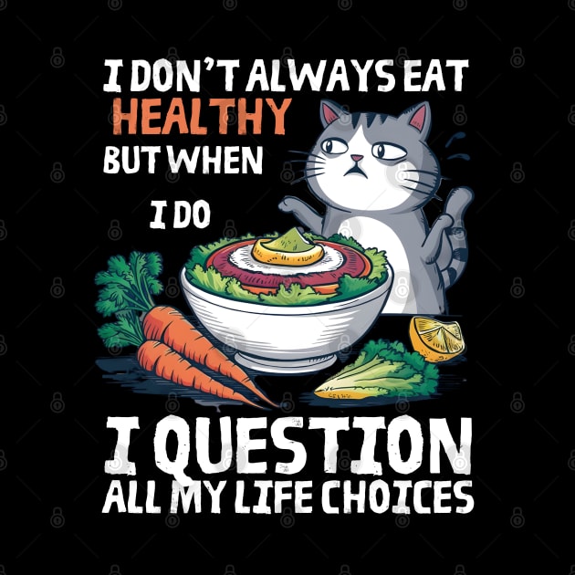 Funny cat i don’t always eat healthy by "Artistic Apparel Hub"