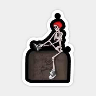 Skeleton Wears His Grey Shoes Magnet