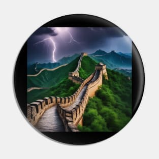 Iconic World Landmarks During A Thunderstorm: Great Wall Of China Pin