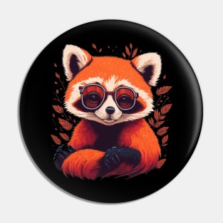 Red panda in sunglasses Pin