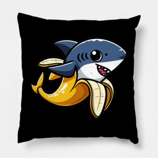 Banana Shark Adventure: Playful Fusion of Fruit and Fins Pillow