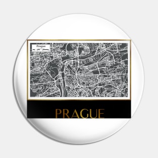 Golden Prague city map Pin