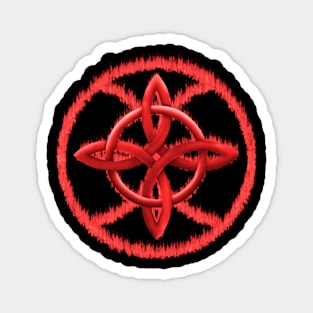 Red witch knot in flames Magnet