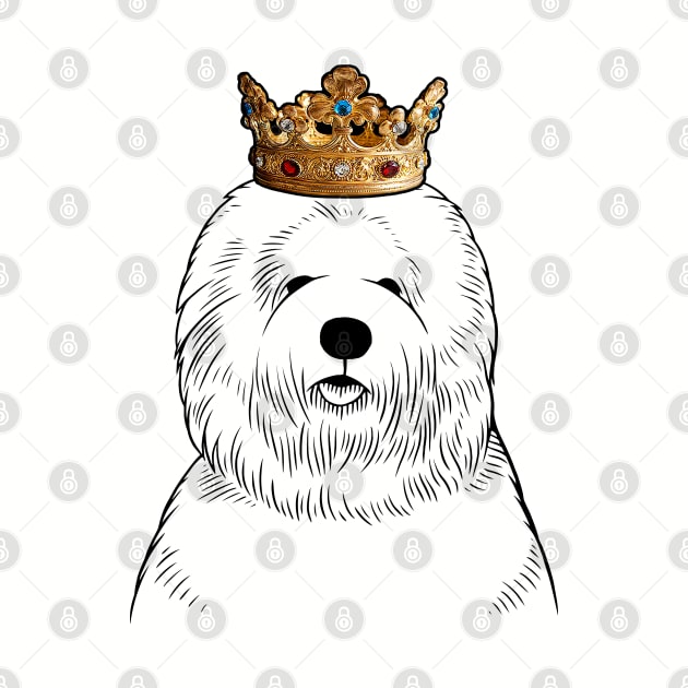 Old English Sheepdog Dog King Queen Wearing Crown by millersye