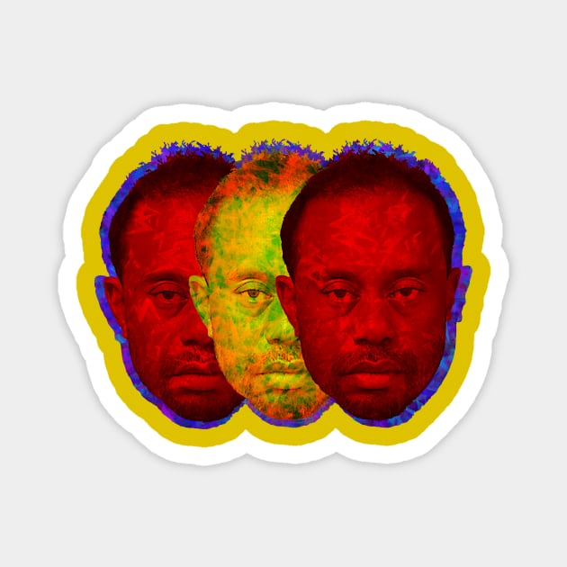 Tiger Woods Mugshot Threeways Magnet by SABREart