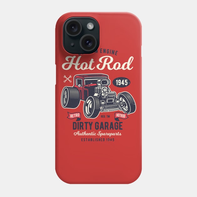 Cool Retro Hot Rod Phone Case by LineXpressions