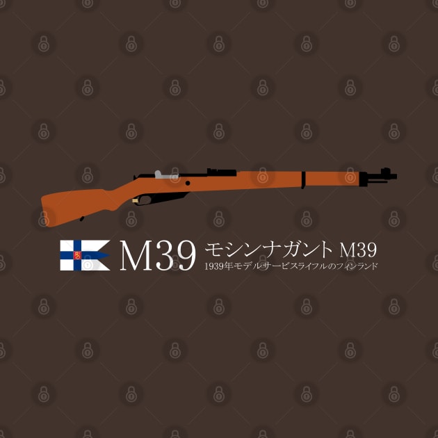 Finnish M39 Mosin Nagant M39 Historical Finnish model 1939 service rifle white in Japanese モシンナガント M39 1939年モデルサービスライフルのフィンランド by FOGSJ