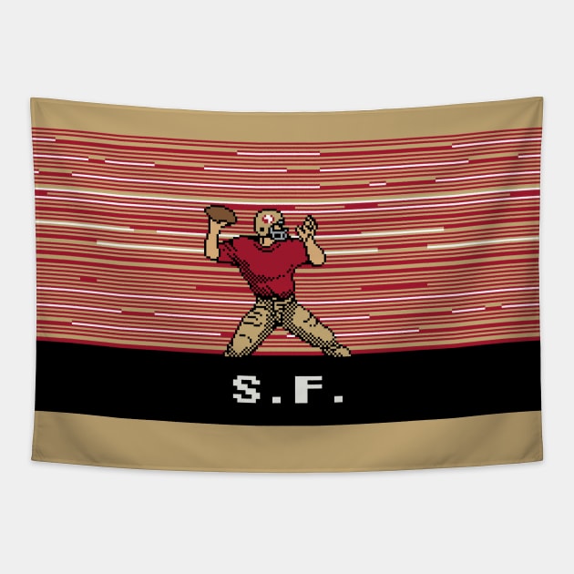 8-Bit Quarterback - San Francisco Tapestry by The Pixel League