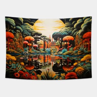 Jungle Concept Abstract Colorful Scenery Painting Tapestry