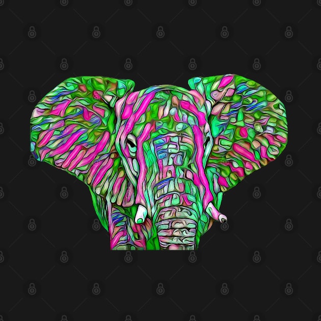 Colorful Elephant Head by CBV