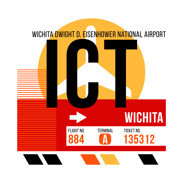 Wichita (ICT) Airport // Sunset Baggage Tag by Now Boarding