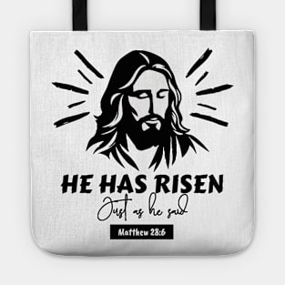 He is/has risen just as he said. Tote