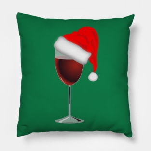 Wine Lovers Santa Christmas Gift Pillow