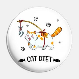 Fat Cats Diet Cat Lover Fun Pin