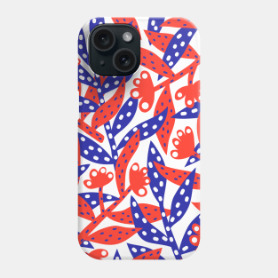 Red white and blue flowers Phone Case