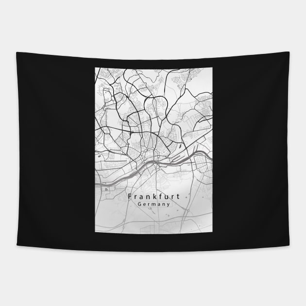 Frankfurt Germany City Map Tapestry by Robin-Niemczyk