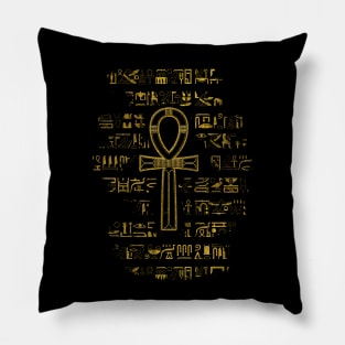 Gold Egyptian Ankh Cross symbol Pillow
