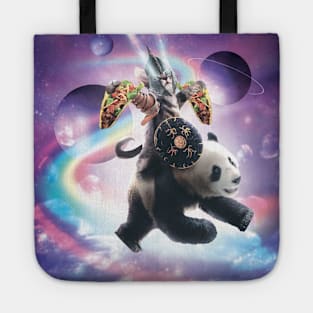 Lazer Warrior Space Cat Riding Panda With Taco Tote