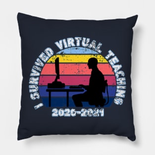 I survived virtual teaching (MAN) Pillow