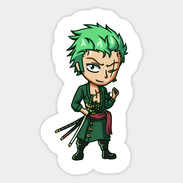 Roronoa Zoro Chibi One Piece Sticker Teepublic.