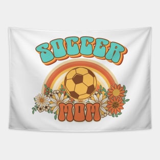 Groovy Soccer mom Retro gift for funny mother Vintage floral pattern Tapestry